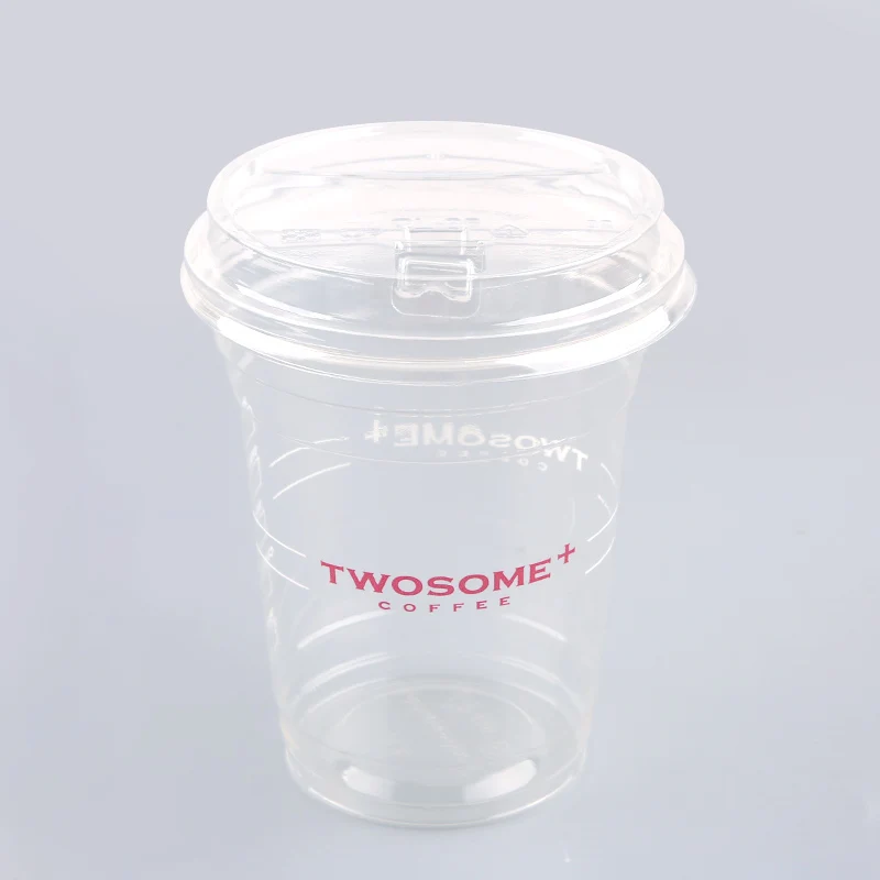 Custom printed clear 12 16 20 24oz PP PET transparent disposable plastic cup with lid
