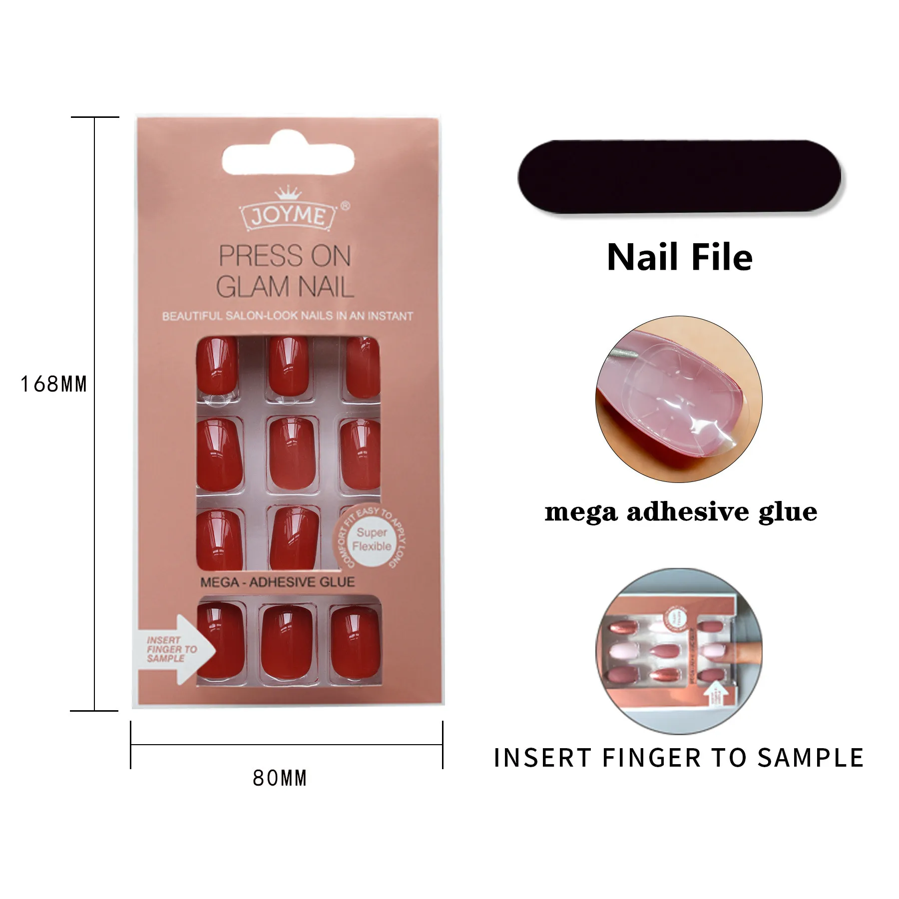 24pcs Packaging Press on Nail Wholesale Fake Nails Pure Color