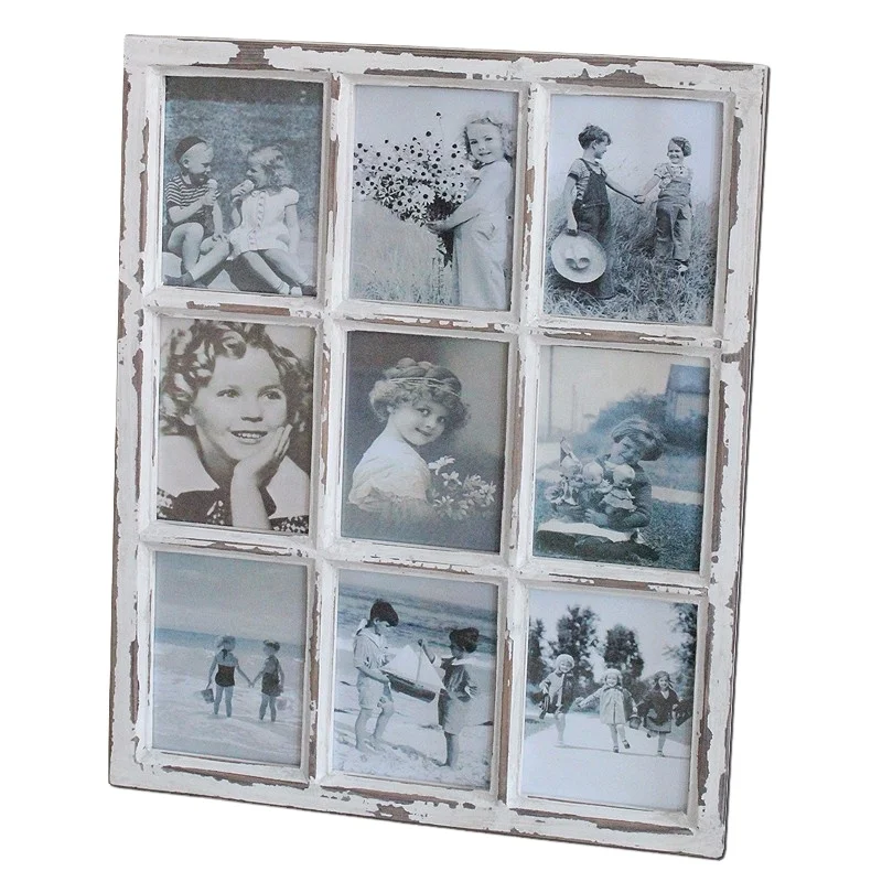 Luckywind Hot Sale White FSC Vintage Shabby Chic Wood Photo Picture Frame