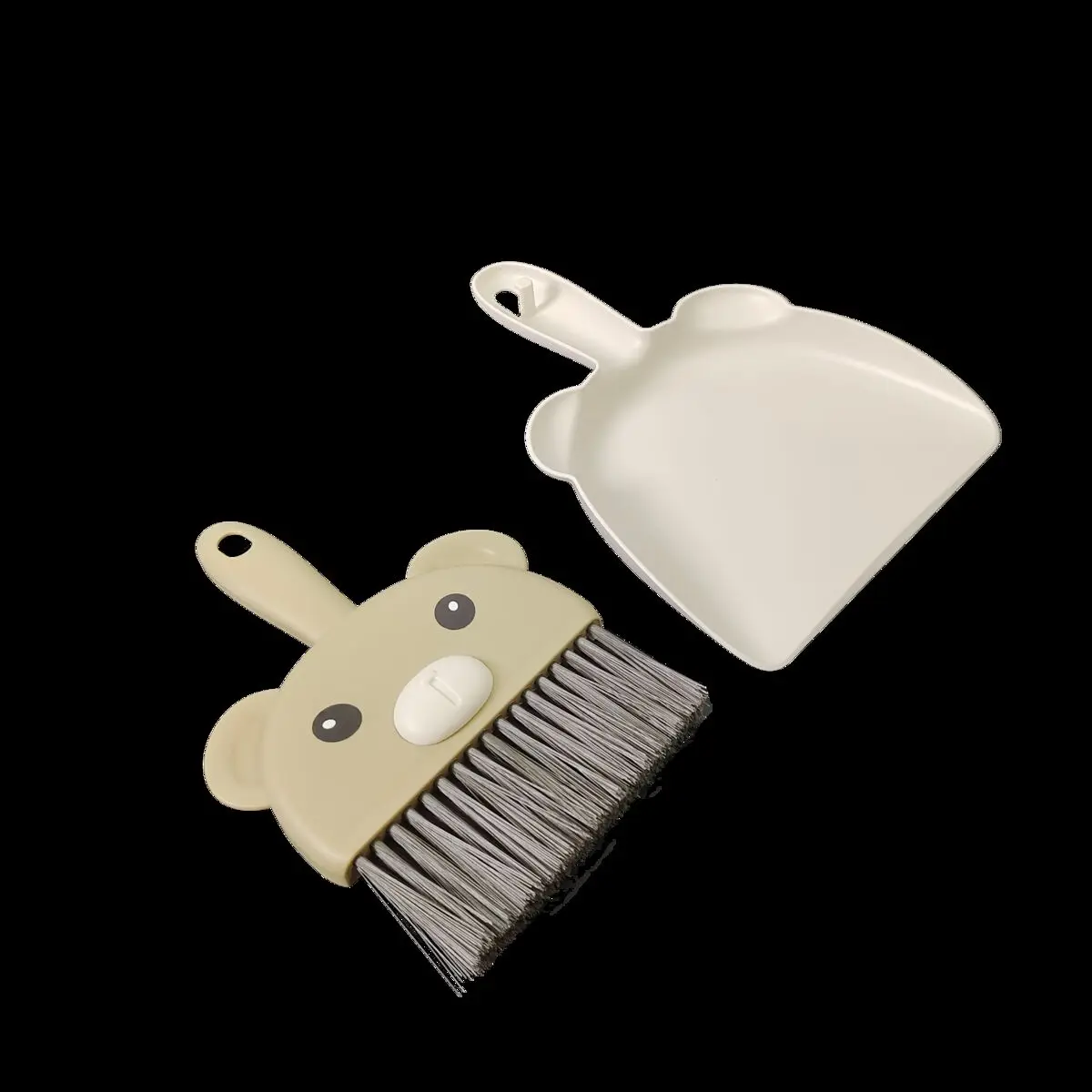 Sunshine Cute Bear Appearance Small Broom & Dustpan Set for Desktop Cleaning
