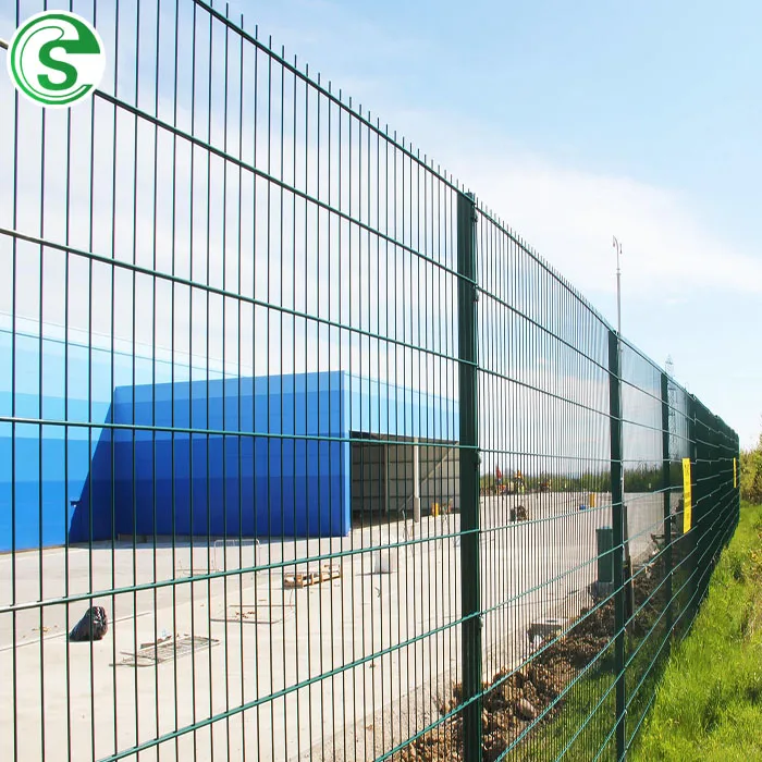 Rigid galvanized steel powder coated garden outdoor farm fecing welded double wire mesh fence