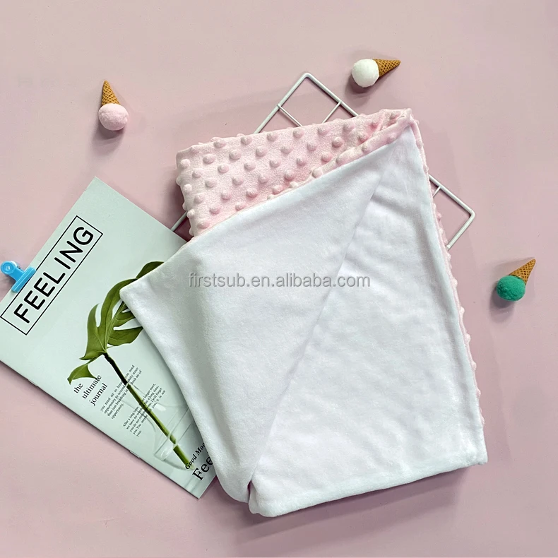 Sublimation Minky Dot Baby Blanket Custom Printing Double Layer Toddler Throw Blanket