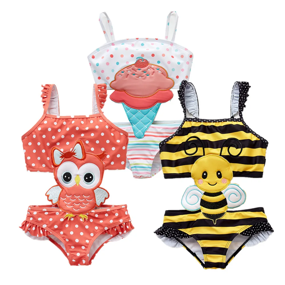 swimming kids girls swimsuit baby girl cartoon cute one-piece swimsuit