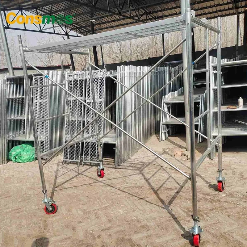 Q345 Galvanized Painted H Frame Ladder Walk Through Mobile Scaffolding System for Construction