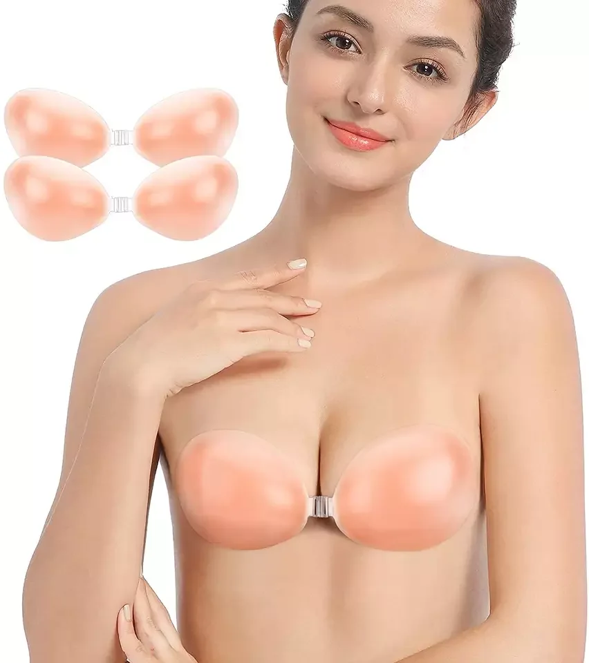 Reusable Strapless Self  Adhesive Silicone underwear Invisible Push-up Bra Large Bust sex clothes for women