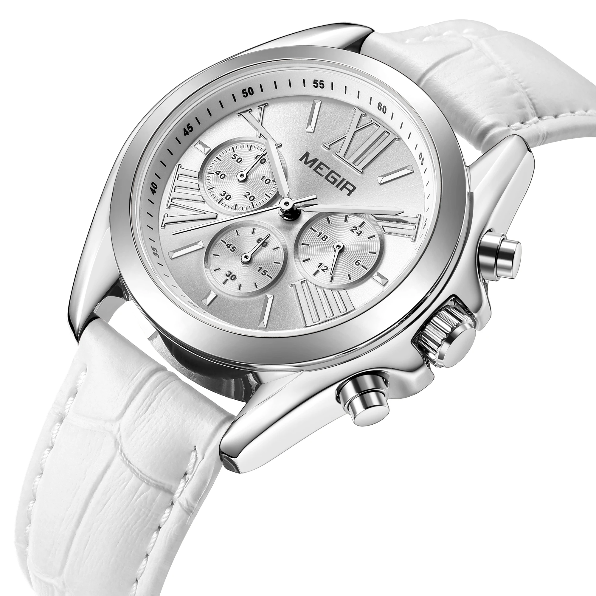 New MEGIR 2114 Luxury Leather Watch Women Female Quartz Wristwatch Jewelry For Women Relogio Femininos Factory