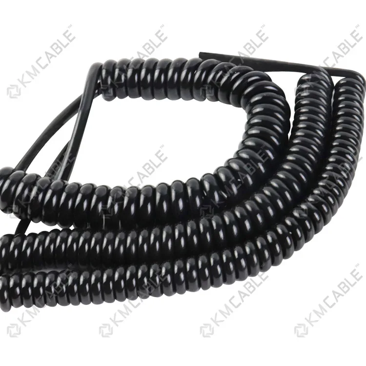 Good Coil Cord Industrial Machine Spiral wire Flexible Muiltcore Electrical Power Coil cable  PVC PU PUR Rubber Spring Cable