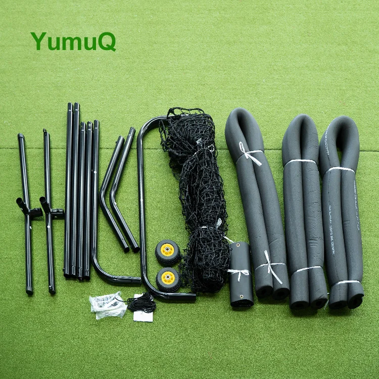 YumuQ L-Type  Baseball Pitching Screen 7x7 feet Net with Removable Wheels 38*1.0mm Metal Frame Pipe