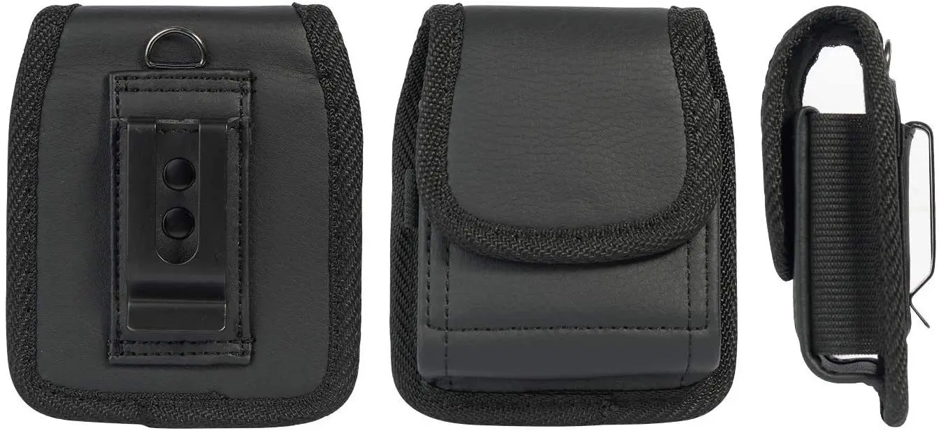 Universal Luxury Leather Nylon Waist Pouches for Samsung Z FLIP 5 4 3 for Moto Razr+ 2023 Case Holster Belt Clip Cover