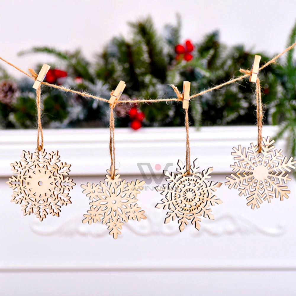 Home Decoration Unfinished Crafts DIY Wooden Holiday Pendantsholiday Wedding Party Gifts Custom Europe Wood Irregular Logo