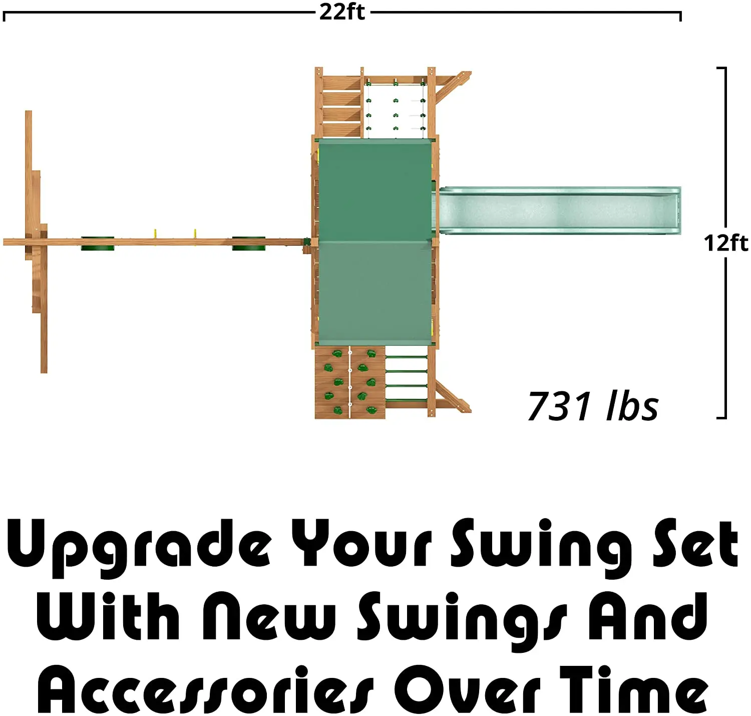 Large Outdoor Backyard Wood Garden Kids Wooden Playhouse With Slide And Swing