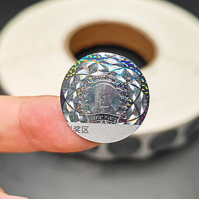 Custom 3D Hologram Sticker Roll Anti-Counterfeiting Security Stickers Scratch Off Sticker Label