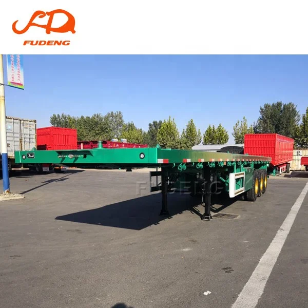 3 оси, 40-футовый прицеп с плоской платформой на 40 тонн, платформа для грузовых контейнеров, шасси, полуприцеп с контейнерным замком для продажи
