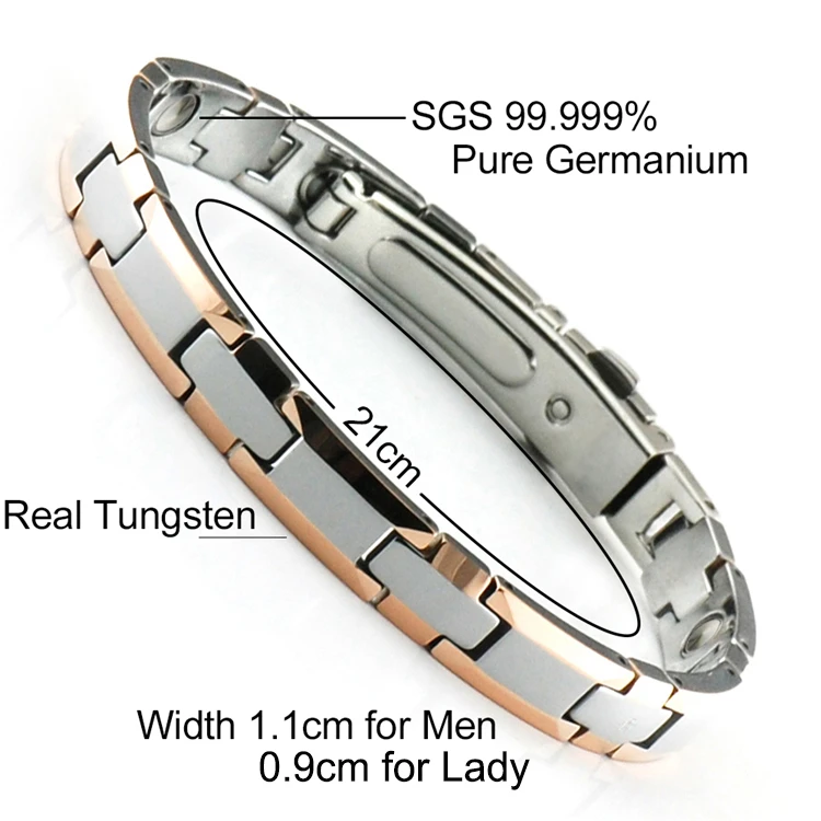
Energinox Health Care Couple Bracelet 99.999 Germanium Tourmaline FIR Ion Magnetic Energy Tungsten Germanium Bracelet 
