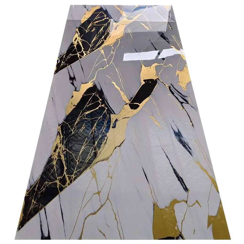 New arrival High quality coated kitchen cabinets bathroom high glossy spc wall panel for interior decoration pvc marble sheet