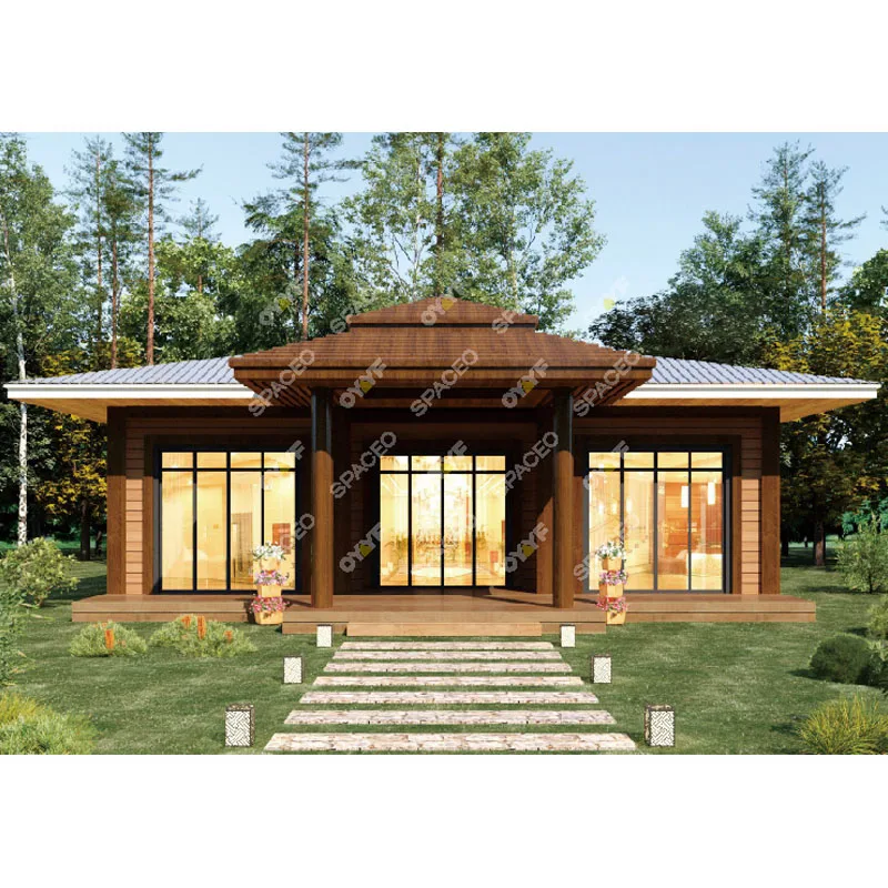 OYYF Comfortable Ready Made House Apartment Construction Prefabricated log Wooden Houses