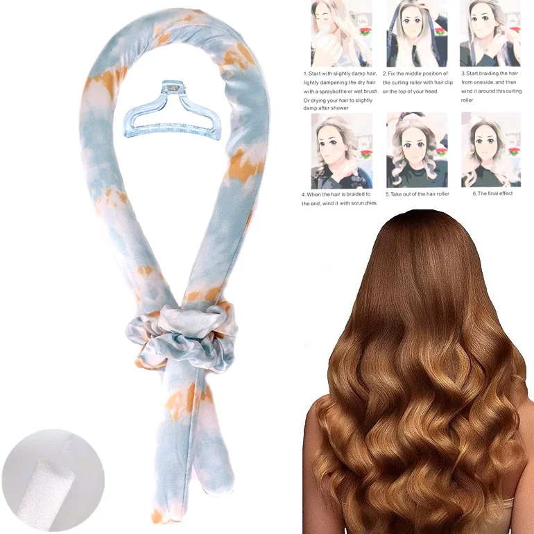 Heatless Curling Rod Headband Portable Magic No Heat Hair Ribbon Curler Rollers Silk Heatless Hair Curler