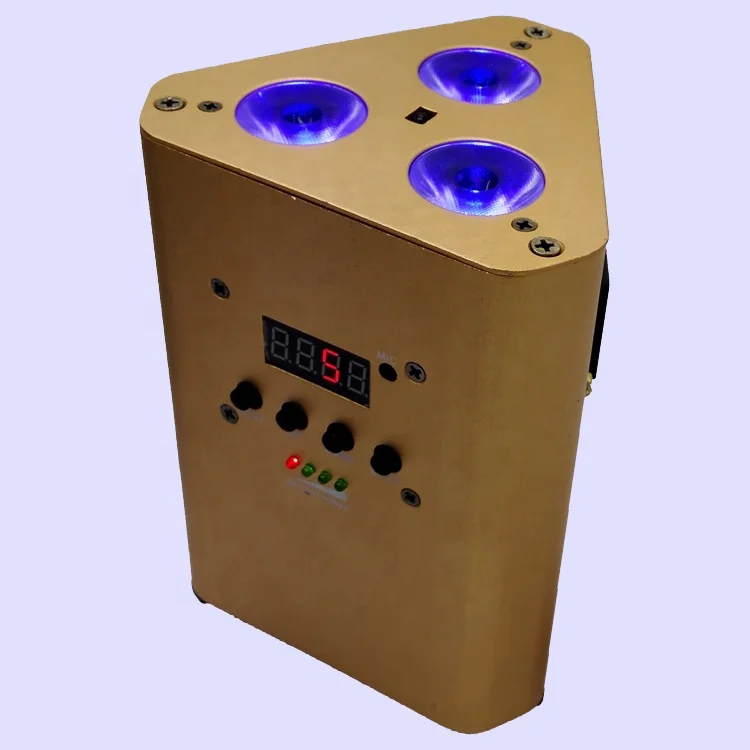 Mini DJ EZ Wedge Par Hex Spot IRC-6 Wireless Battery Powered Upward DMX 3x18W RGBWA+UV 6IN1 LED Stage Truss Par Light