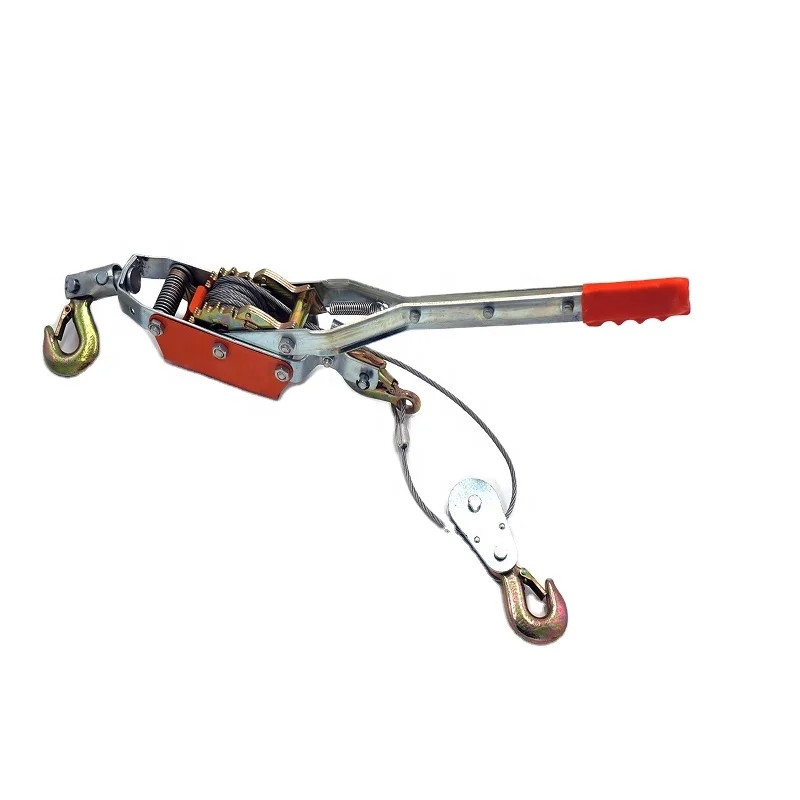 4T hand wire rope puller with double gear triple hook