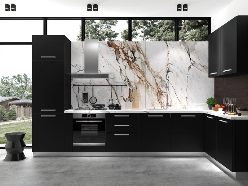 Guanmay Engineered Big Size Sintered Stone Black Slab Polished Matte 12mm Black Sintered Stone