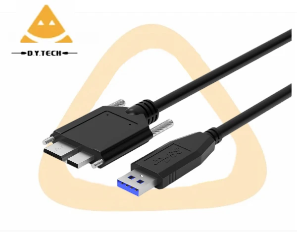 Customized high flexible USB 3.0 cable A/Micro-B visual machine industrial camera connection data cable with screws