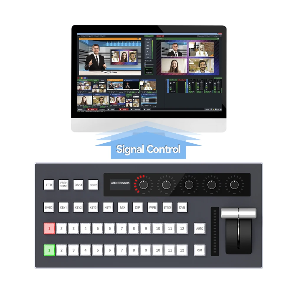 12 channels video camera live stream mixer stream Vmix software external keyboard broadcast USB/LAN vmix control