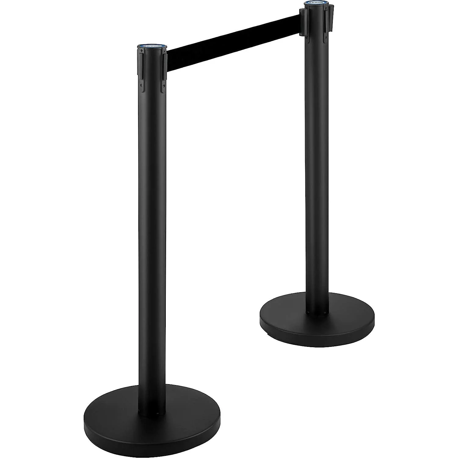 2 Meters Belt Length Customized Crowd Control Belt Barrier Post Black Queue Stand pole Stanchions with Retractable Belts