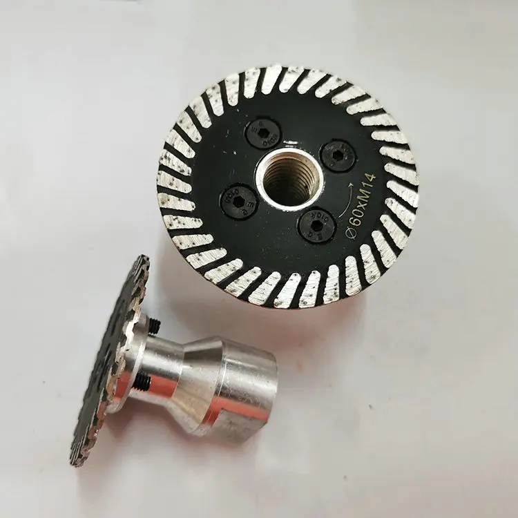 75 мм горячепрессованные мини гравировальная сетка турбо обод алмазные лезвия со съемным фланцем 5/8-11 для резки и резьбы гранита