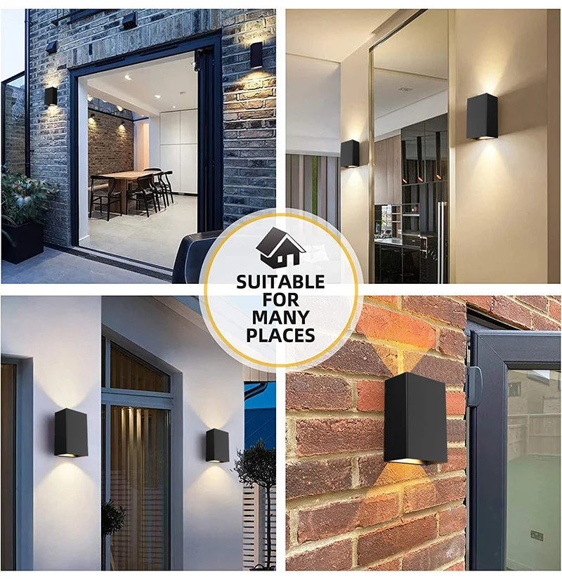 New Designed Shape LED Beveled Round Wall LED Light Outdoor Waterproof Spotlight Illuminated Bedroom Exterior Wall Light Garden