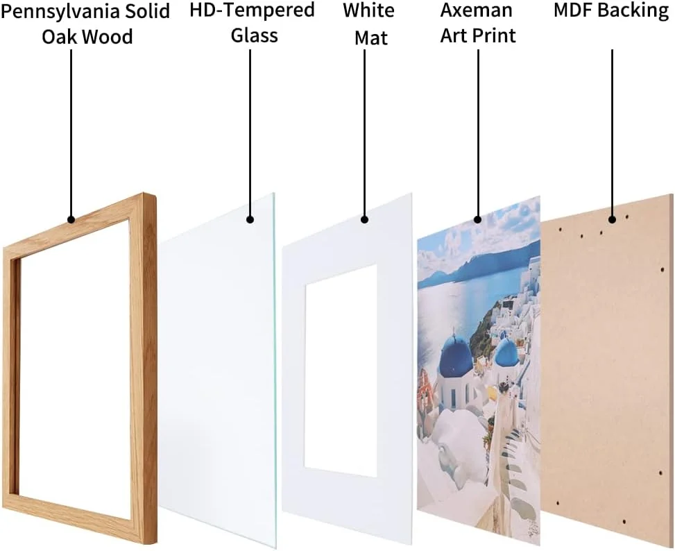 High Quality Natural Solid Black Walnut Wood Photo Frames Tabletop Picture Frame with Mat Freestanding Wooden Photo Frame