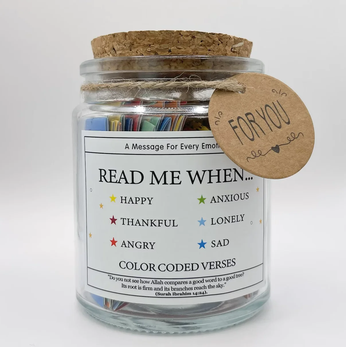 2024 Hot Selling Islamic Novelty Gifts Quran Verses and Hadith Jars in a Read Me when Gift Box for Emotions and Feelings
