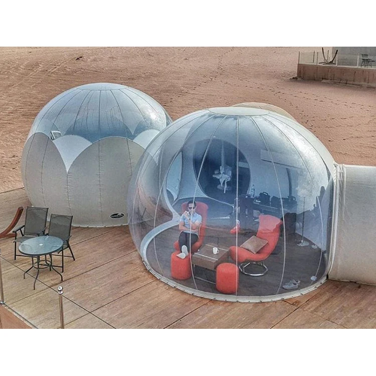 Big clear top logde inflatable bubble luxotel suite with bedroom and toilet for resort bubble hotel glamping