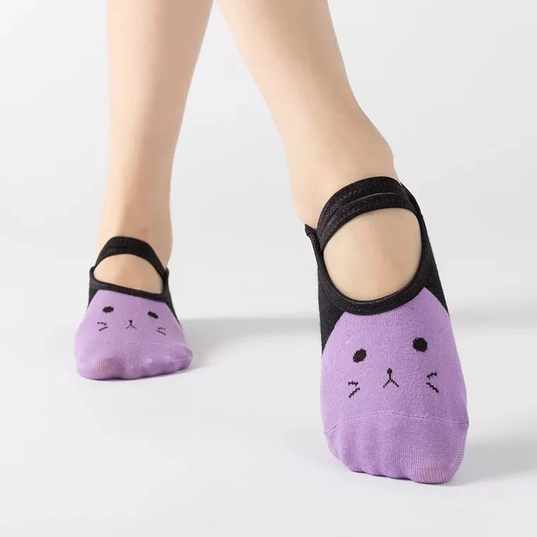 New design Open instep Closed toe Cartoon Yoga socks