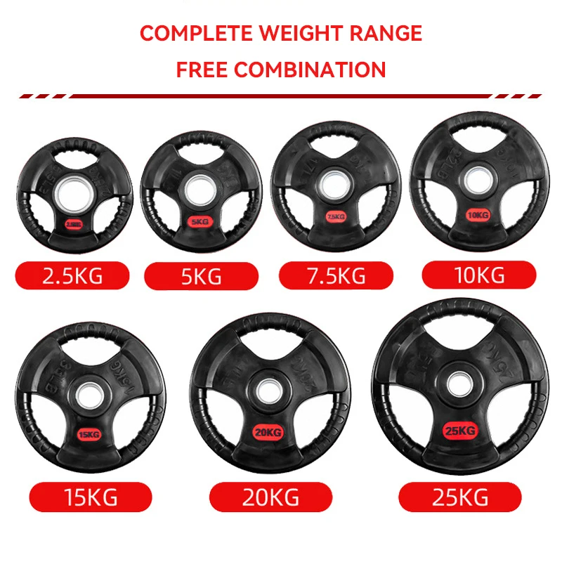 TELLUS Hot Sale Weight Lifting Barbell Gym Equipment Grip Plate Discs Bumper Plate Weight Plate For Home Gym