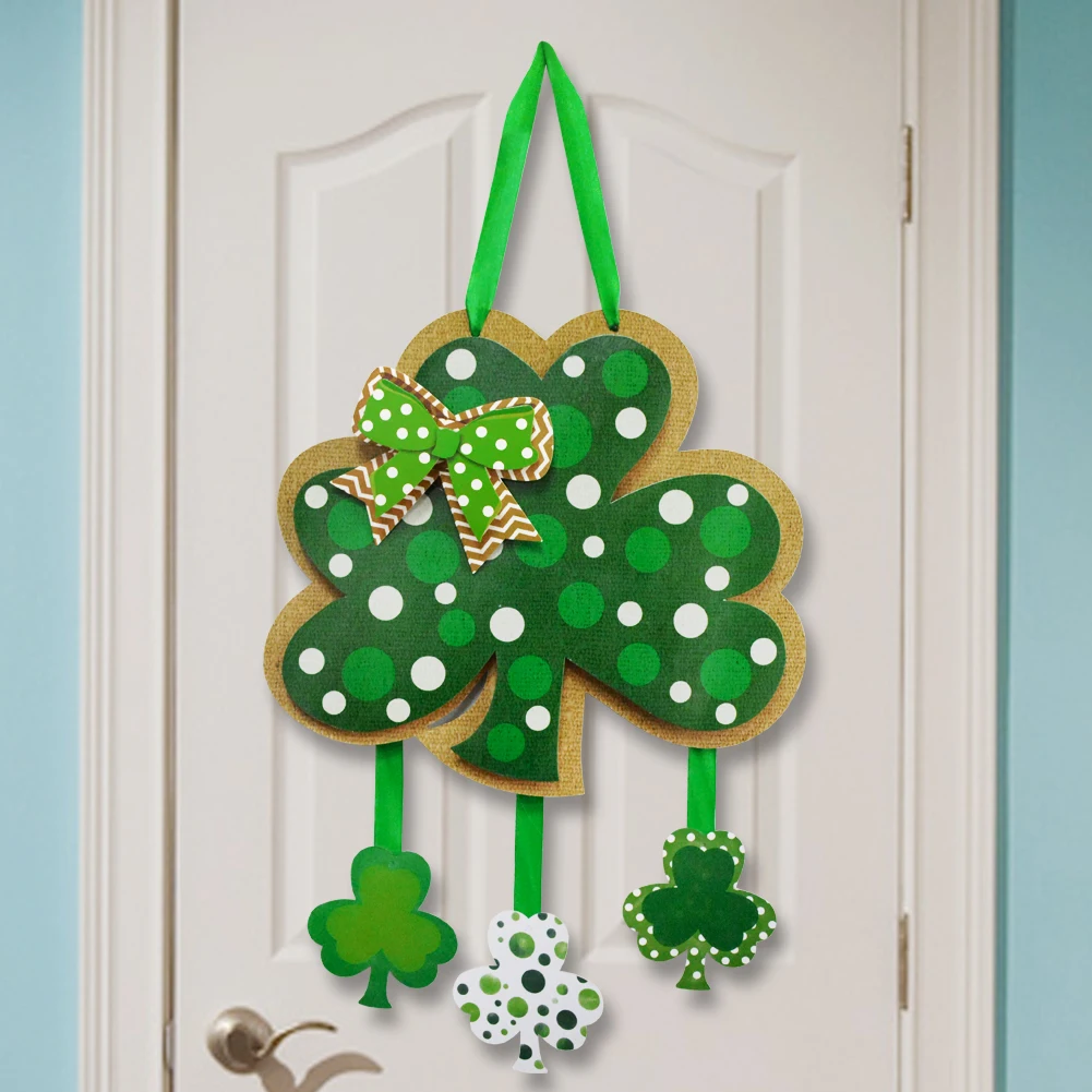 Party Supplies St. Patricks Day Green Lucky Clover Door Hanging Decoration Sign For Holiday Party Daily Decorations