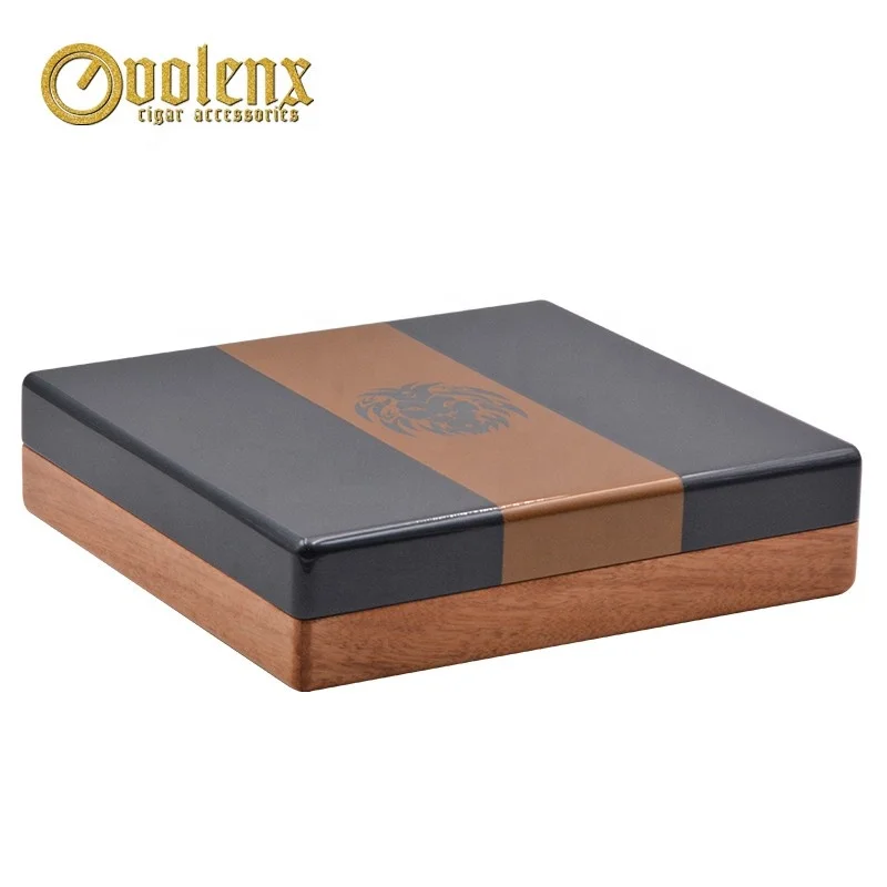 Wholesale personalized Wooden cigar humidor box desktop cigar box custom logo for storage cigar smoking accessories