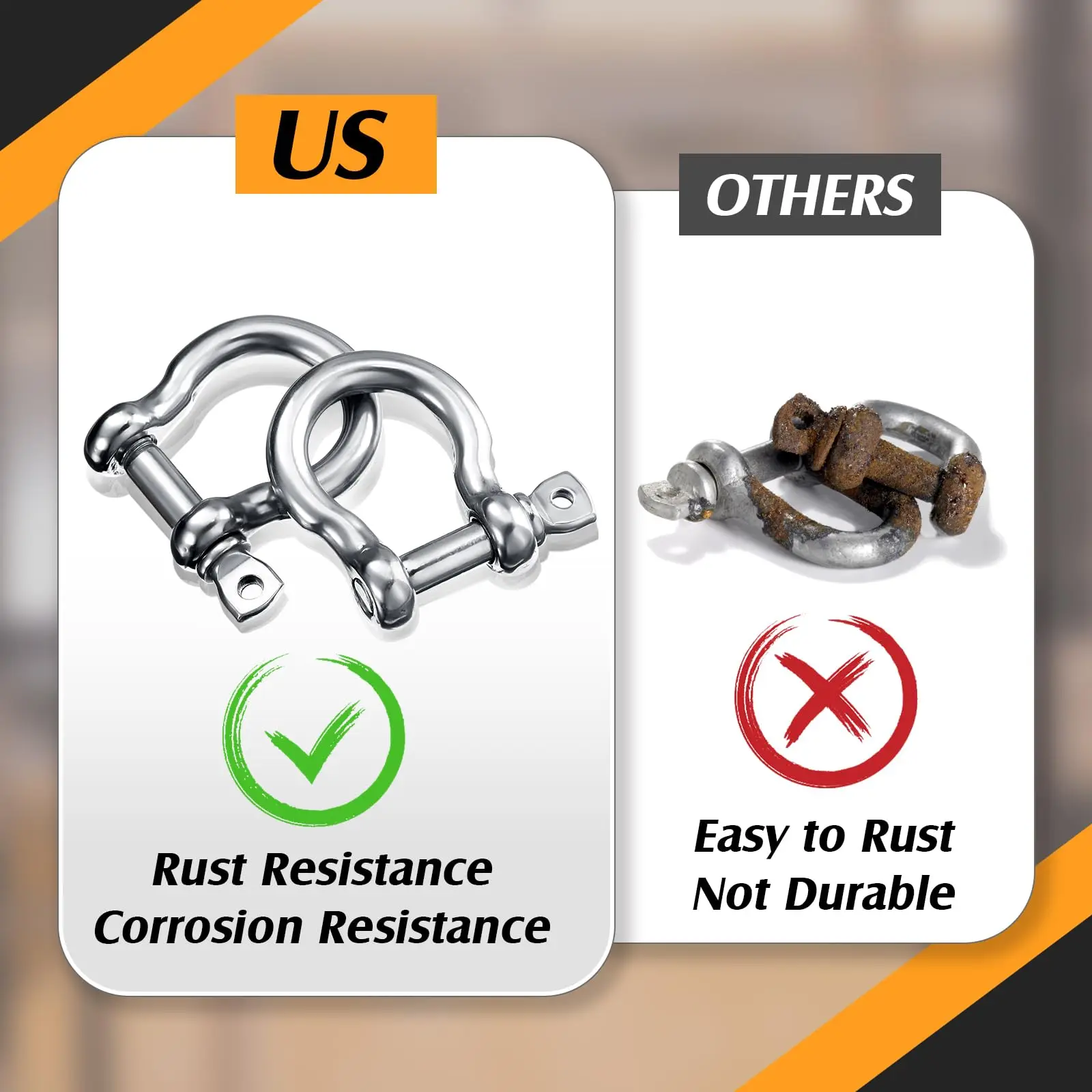 Stainless Steel D Shackle Dee Shackles Marine Grade M4-M38 Lifting Sailing