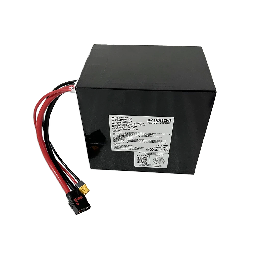Amorge    72v 28v 150A battery pack  with ANT Bluetooth BMS for Razor bike