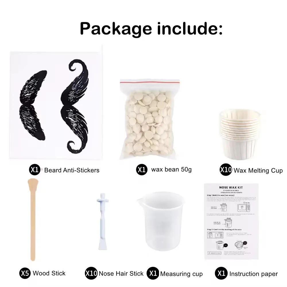 2024 Hot Selling Product Private Label Home Use Waxing Ear Nose Hair Remove Wax Sticks Kit Hair Remover Set For Men Women