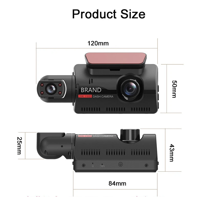 Hot Selling Full HD 1080P Night Dual Lens Car Rear View Camera Car Black Box Mirror Car Dashboard Rearview Camera DVR Dash Cam