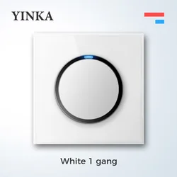 YINKA Black Tempered Glass Wall Light Switch Gold Wholesale Price EU Germany Warehouse White 16A 250V