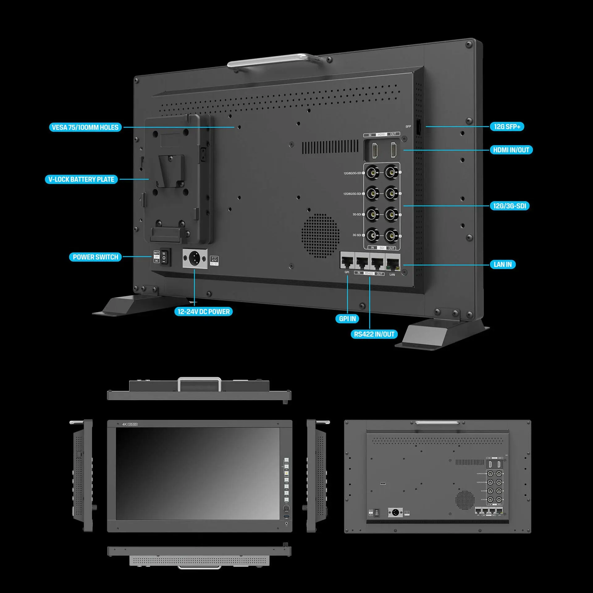 CAME-ACCORDION Lcd Portable Camera Production Broadcast Touch Studio Monitor