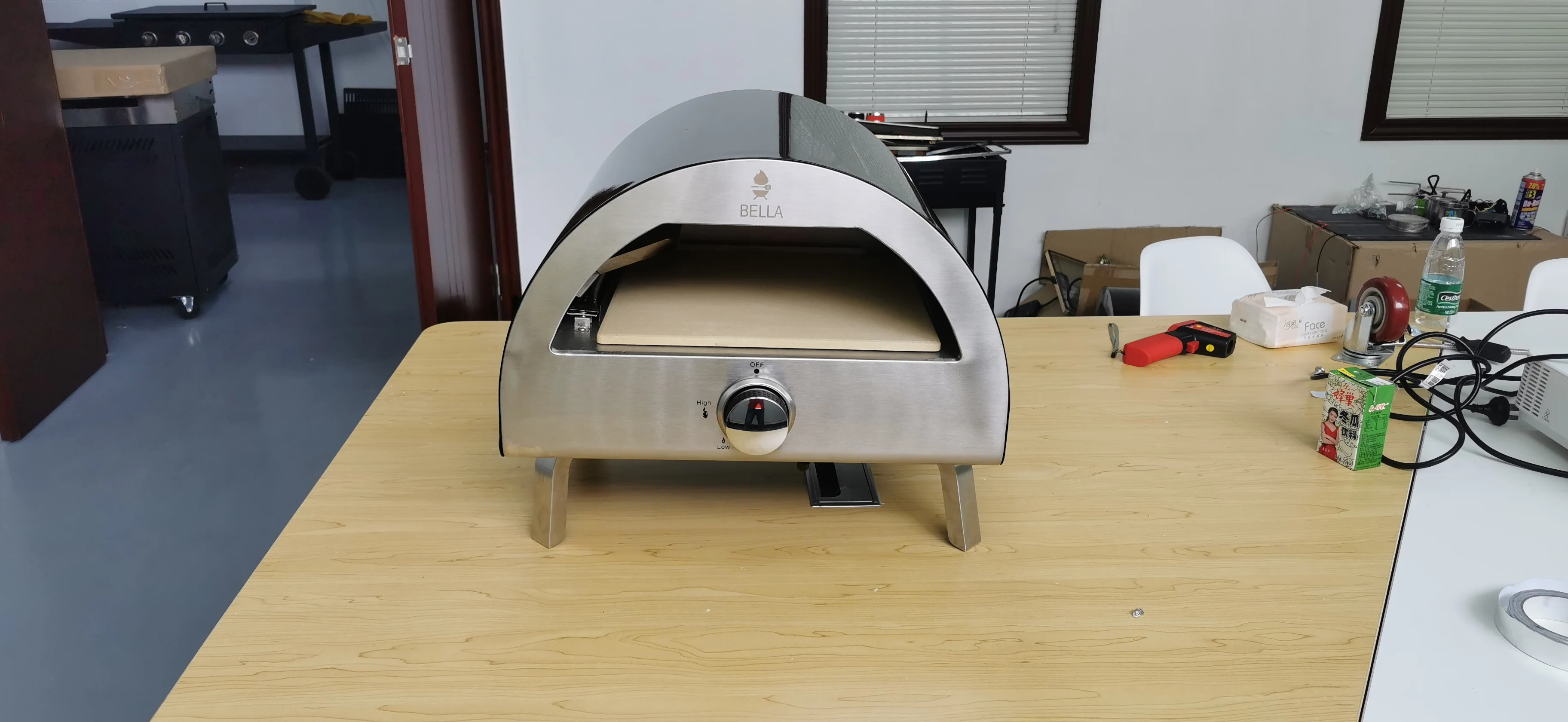 Hose and Regulator Included 12 Inch Garden Kitchen Gas Oven Pizza Hibachi BBQ Cast Iron Tabletop Series Pizza Oven