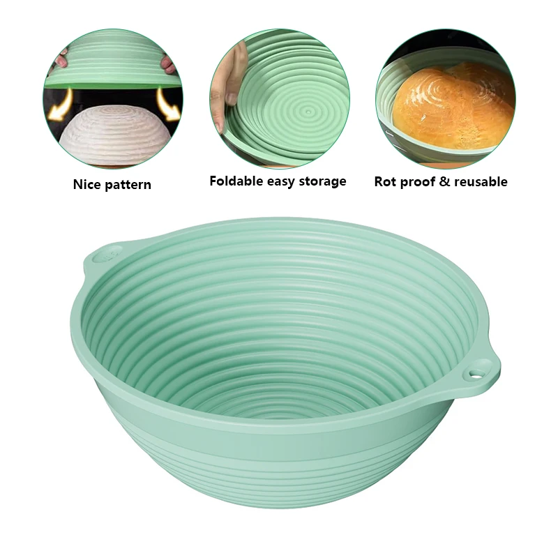 Baking tool Foldable non stick Silicone Baking basket for dough oven