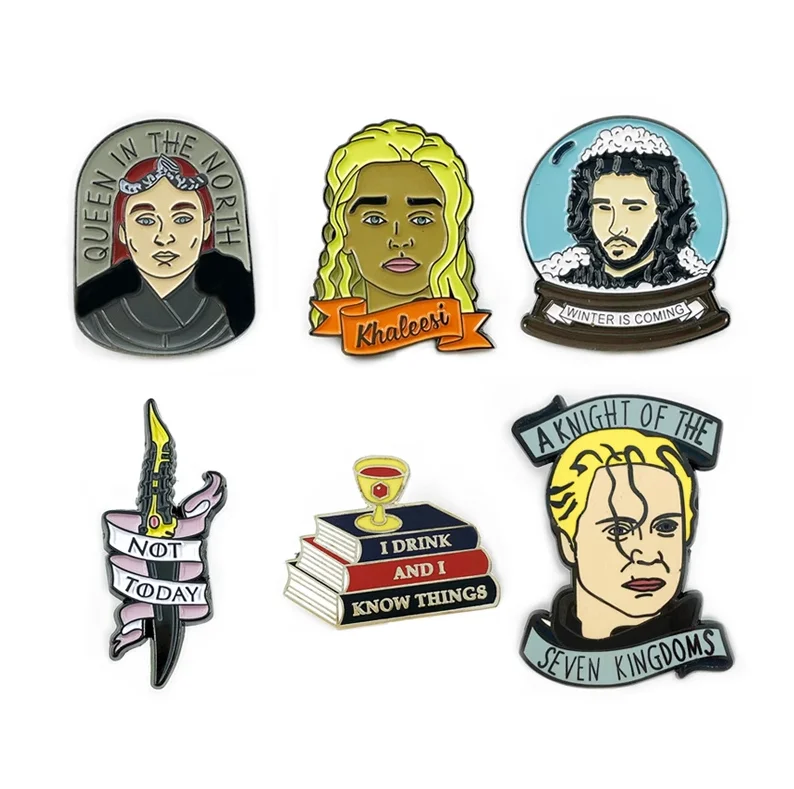 China Wholesale Metal 3D Gold Terrifying Movie Characters Enamel Print Hat Pins