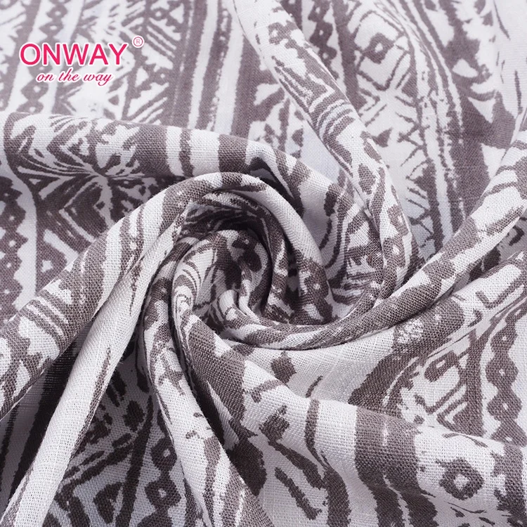 2023 shaoxing factory hot sales Gold supplier stylish comfortable slub linen and printed viscose fabric bamboo viscose fabric