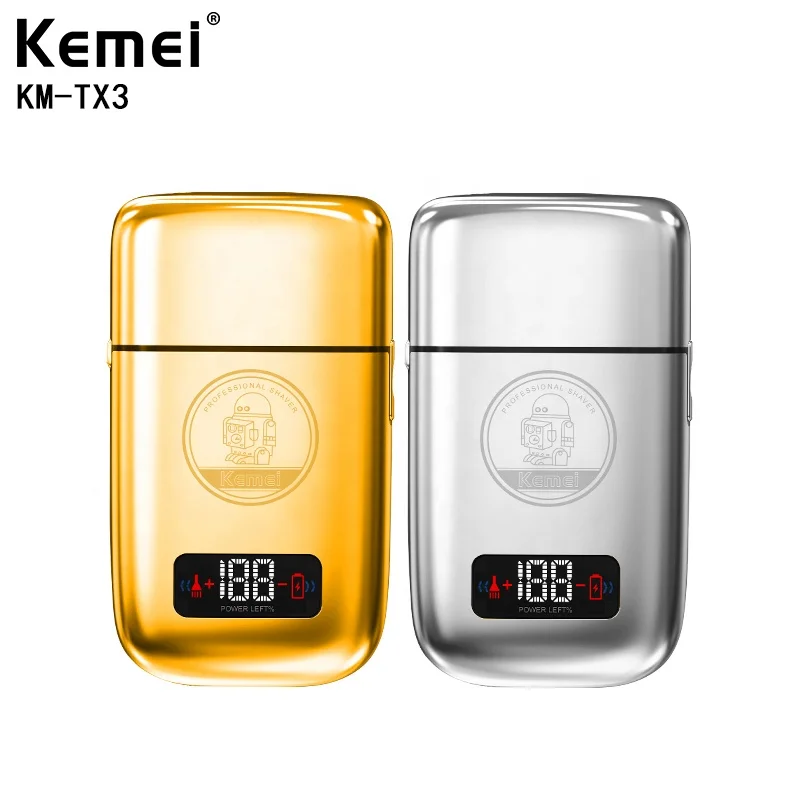 Kemei KM-TX3 USB зарядка аккумуляторная электрическая бритва металлический корпус бритвы с возвратно-поступательным движением триммер для бритья