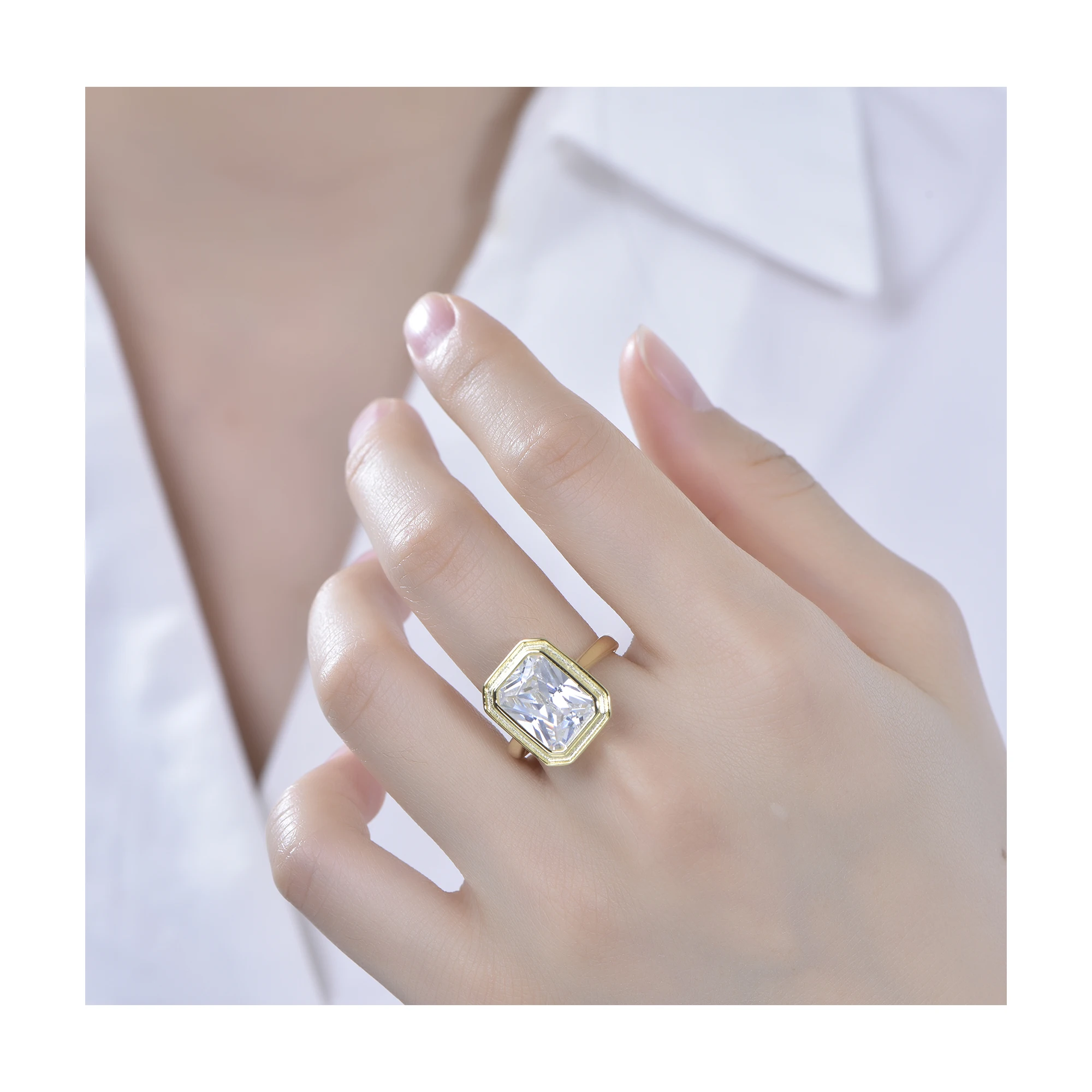 Cushion Cut Engagement Ring in 14k/18k Gold Rings Moissanite Halo Diamond Ring Silver Women Jewelry