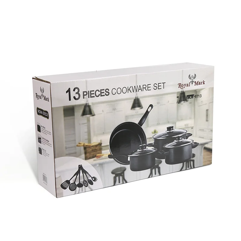 13Pcs Non-stick Coated Kitchen Cooking Tools Kitchenware Frying Pans Soup pot Frying Pan Cookware Sets