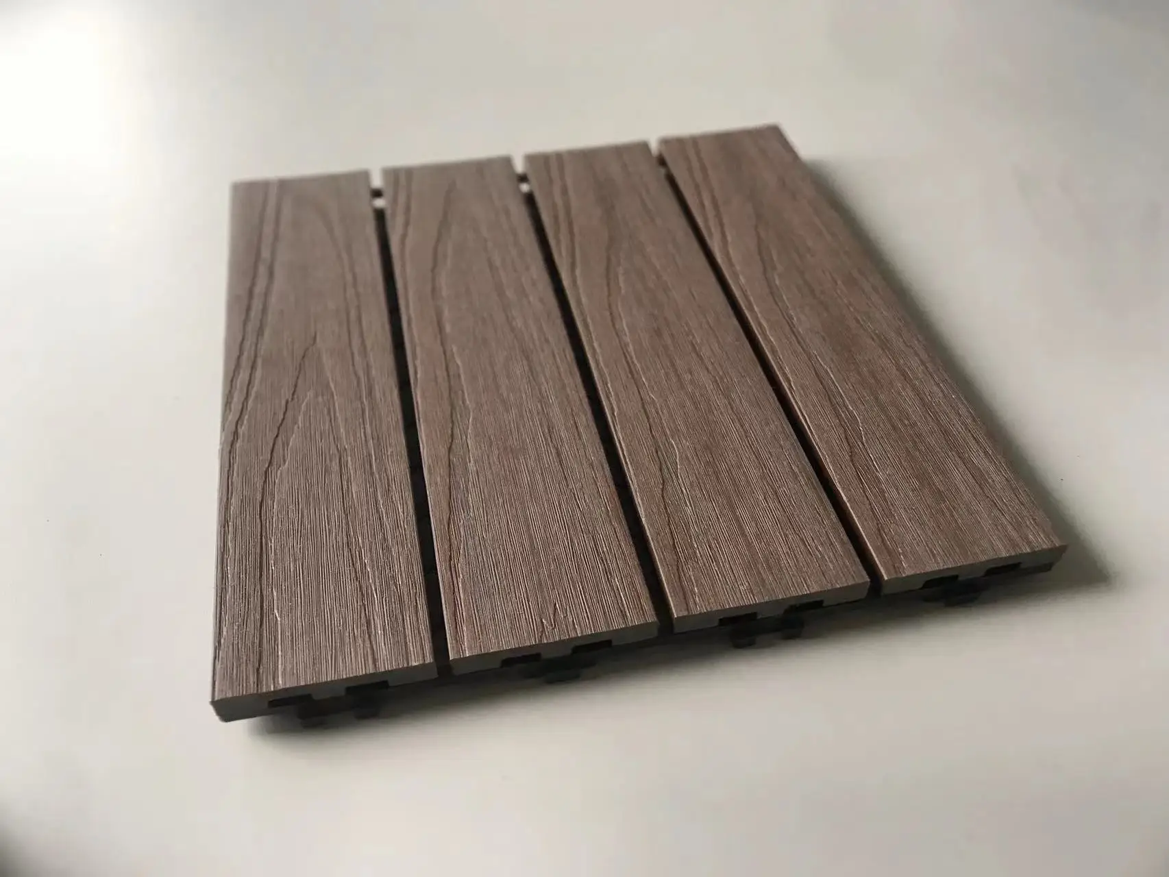 DIY wpc composite floor tiles co-extrusion interlocking deck tiles